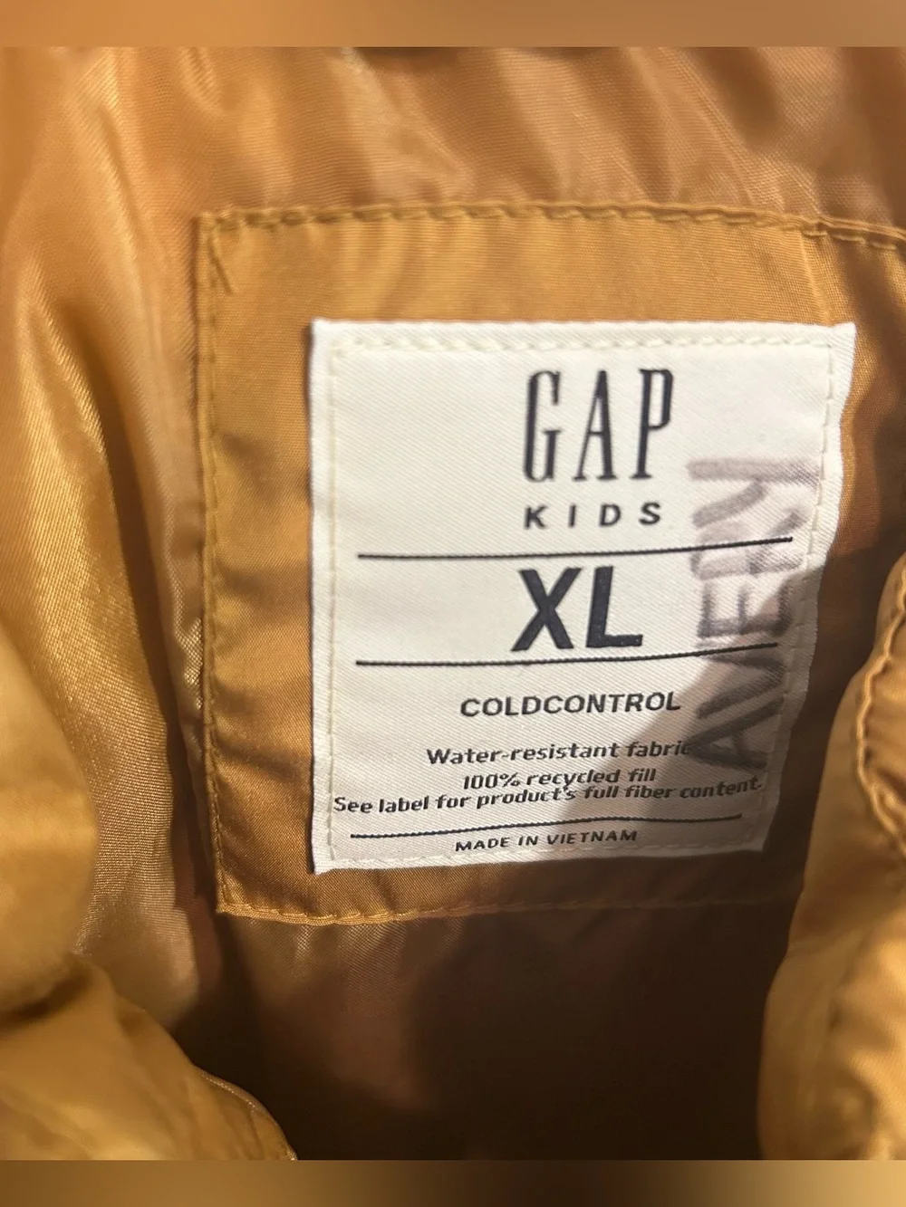 GAP(2)Big Kids Mustard Quilted Puffer Vest -Size:Size: L & XL